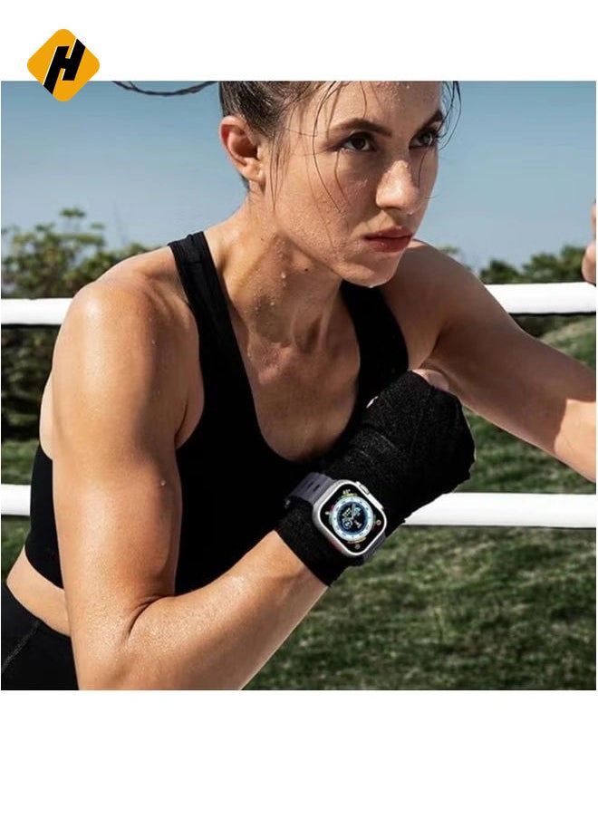 HuHa - Ocean Band Compatible With Apple Watch Ultra Band 49mm 45mm 44mm 42mm for Men, Adjustable Silicone Strap with Metal Buckle for Apple Watch Ultra 2 Band iWatch Ultra Series 9 8 7 6 5 4 3 2 1 SE - Image 1