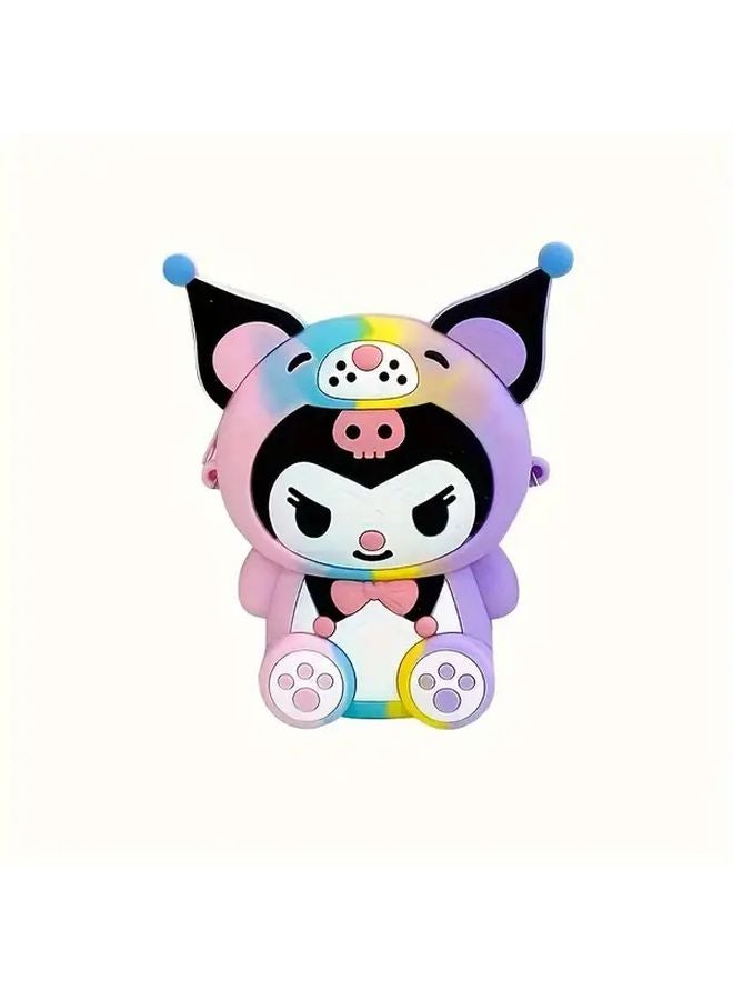 حقيبة ظهر صغيرة من كورومي بتصميم كرتوني لطيف، بإغلاق سحاب من البلاستيك الناعم وألوان زاهية، هدية مثالية للفتيات. - Image 5