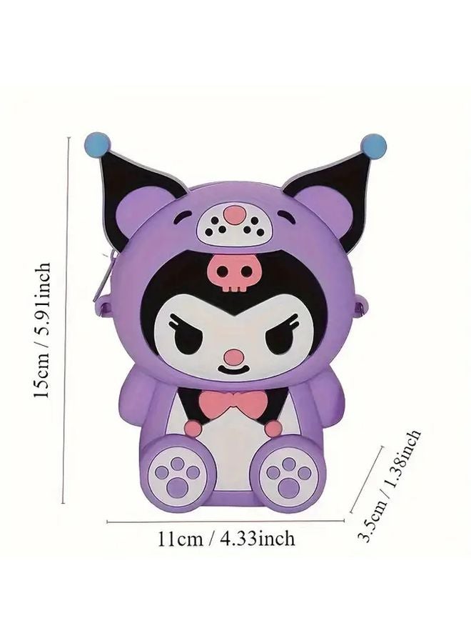 حقيبة ظهر صغيرة من كورومي بتصميم كرتوني لطيف، بإغلاق سحاب من البلاستيك الناعم وألوان زاهية، هدية مثالية للفتيات. - Image 4