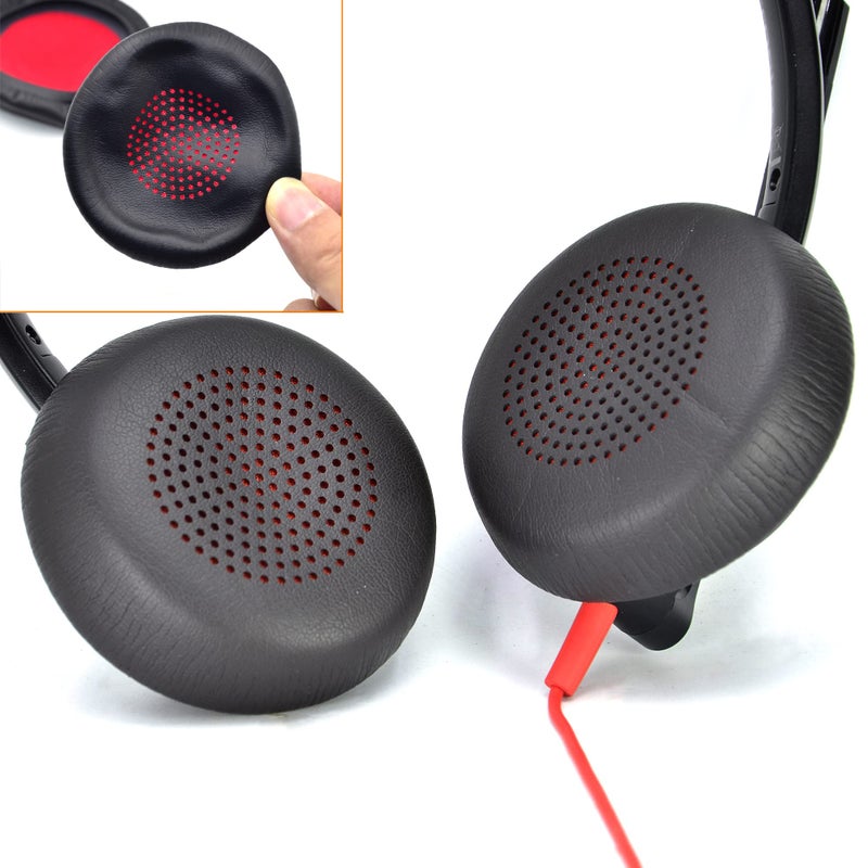 defean وسادات أذن فوكاس يو سي من فويجر - غطاء وسادة أذن بديل متوافق مع فويجر فوكاس يو سي، بلانترونيكس فويجر فوكاس يو سي B825 ثنائي، بلاك واير 5220 5210 7225، فويجر فوكاس 2 يو سي سماعة USB-A - Image 5