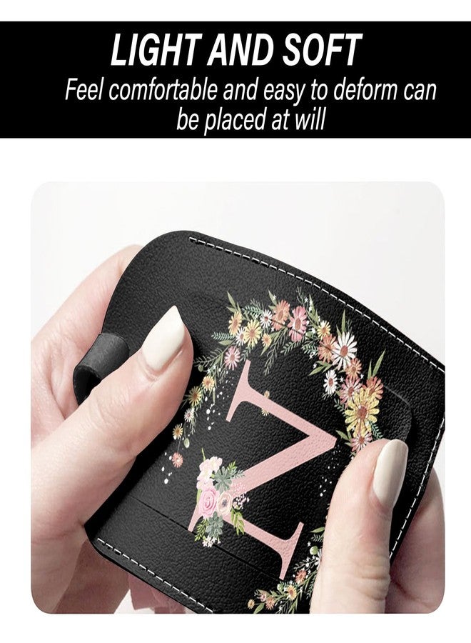 BHAHB 2 Pack Initial Letter Luggage Tag Monogram Luggage Tag PU Leather Suitcase Tags Funny Aesthetic Cute Flower Floral Monogrammed Travel Bag Labels for Women Girls (Letter-N) - Image 4