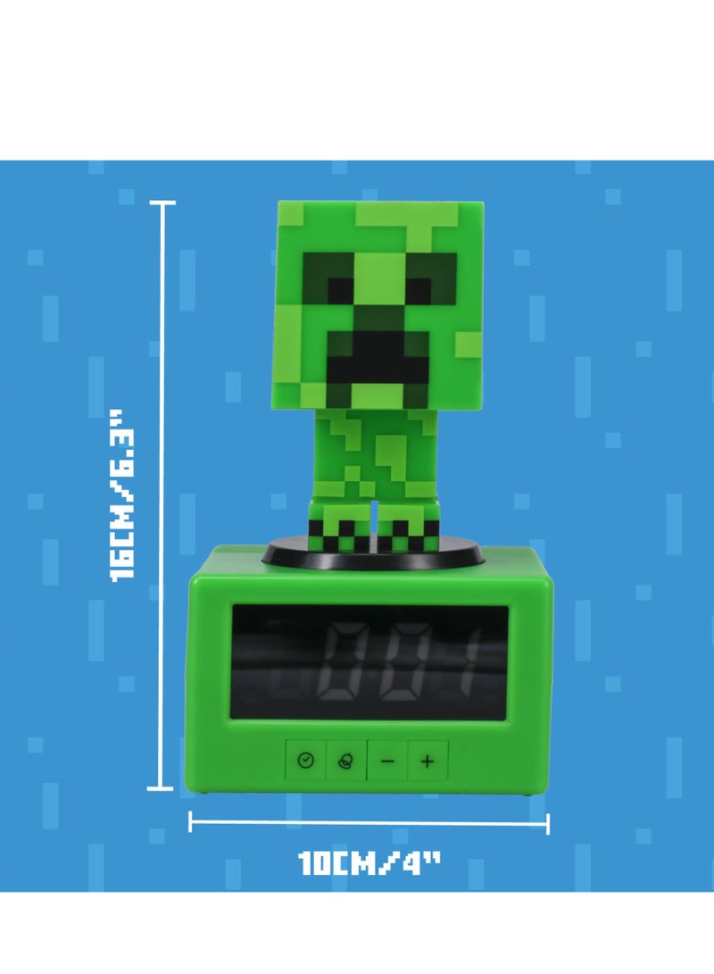 ماين كرافت ساعة منبه كريपर من مينكرفت - موسيقى داخل اللعبة ومصباح ليلٍ قابل للتعديل الإضاءة، ملحق غرفة النوم/غرفة الألعاب للأطفال والمراهقين الصغار، ساعة ذو طابع ألعاب لطيفة لأولاد والفتيات - Image 5