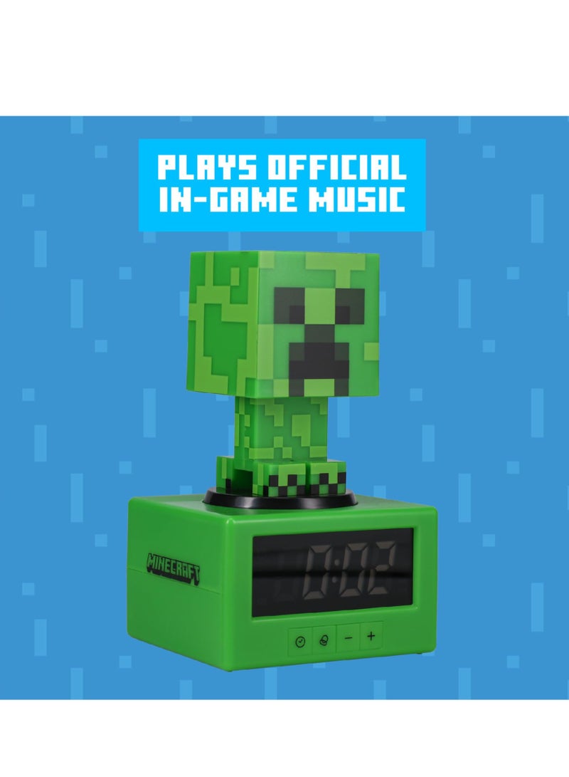 ماين كرافت ساعة منبه كريपर من مينكرفت - موسيقى داخل اللعبة ومصباح ليلٍ قابل للتعديل الإضاءة، ملحق غرفة النوم/غرفة الألعاب للأطفال والمراهقين الصغار، ساعة ذو طابع ألعاب لطيفة لأولاد والفتيات - Image 3