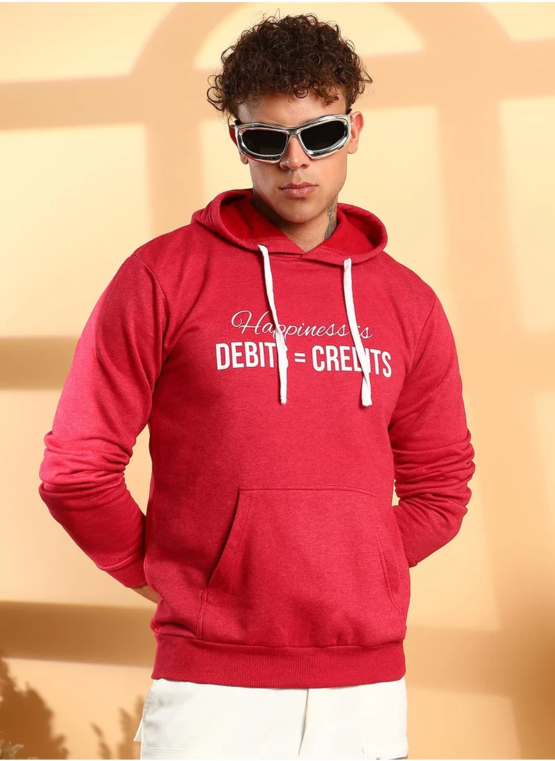 كامبوس سوترا Men's Red Happiness Is Hoodie With Kangaroo Pocket