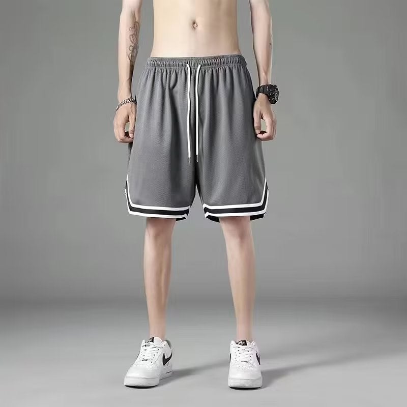 Summer Mens Ice Silk Shorts Casual Large Size Dark gray  - Image 1