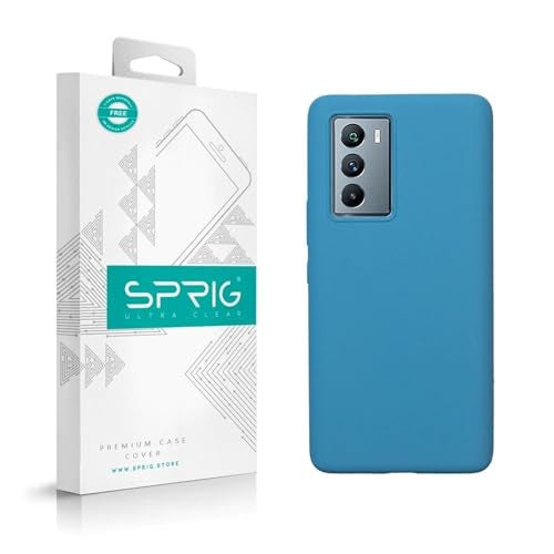 SPRIG Compatible with iQOO 9 SE Premium SilkTone Back Cover Drop Tested Shock Proof Mobile Case for Men, Women, Boys and Girls with Camera Protection (Denim Blue) - Image 1
