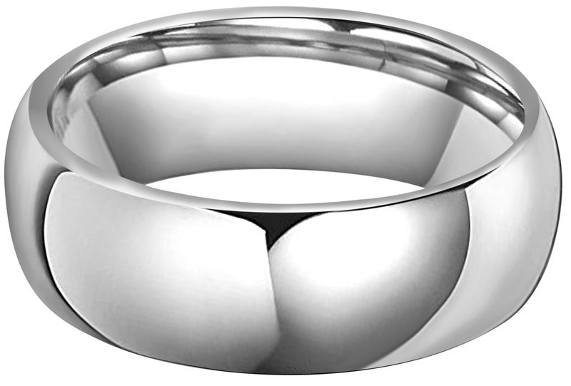 CROWNAL 4mm 6mm 8mm 10mm Tungsten Wedding Band Ring Men Women Plain Dome Polished Size Comfort Fit Size 3 To 17 (8mm,10.5) - Image 2
