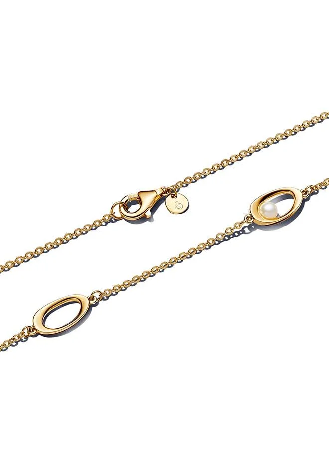 باندورا Organically Shaped Oval & Treated Freshwater Cultured Pearl Necklace