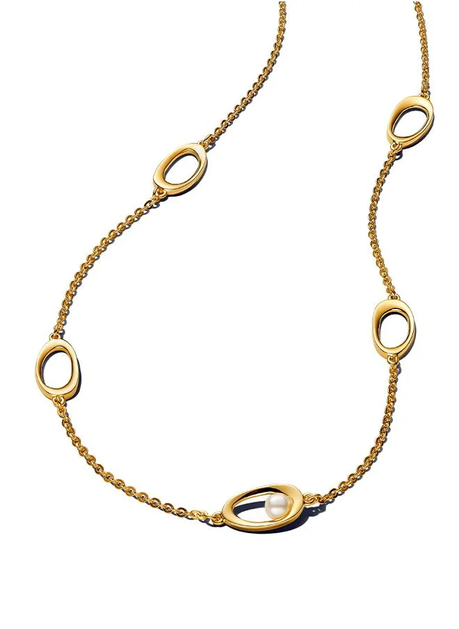 باندورا Organically Shaped Oval & Treated Freshwater Cultured Pearl Necklace