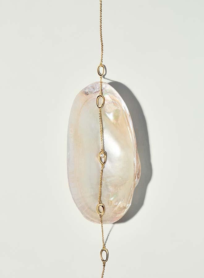 PANDORA Organically Shaped Oval & Treated Freshwater Cultured Pearl Necklace  - Image 3