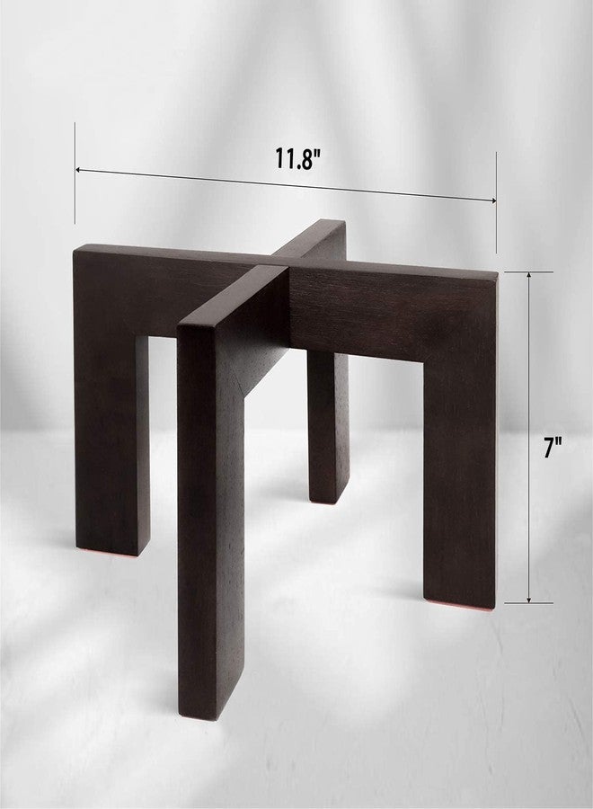 Gendral Forwepup BPA Plant Stand Indoor Outdoor, Mid Century Plant Stand for Indoor Plants, Wood Modern Plant Holder Rattan Flower Plant Stool, Low Short Boho Rustic Planter Stand, Fit 5-15 Inch Pot - Image 3