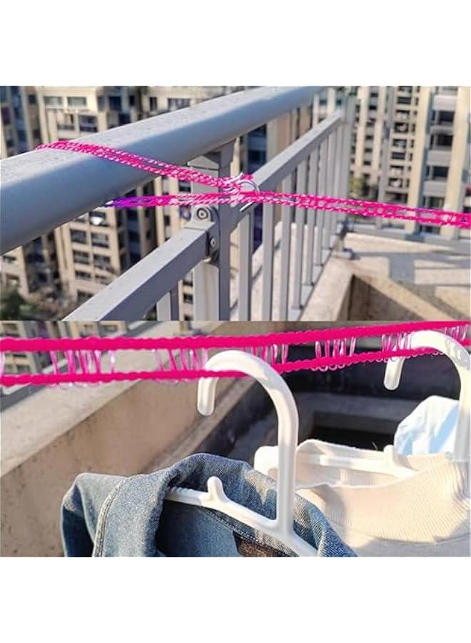 حبل غسيل نايلون مقاوم للرياح بطول 5 متر، حبل تجفيف ملابس محمول، تخييم وسفر واستخدام منزلي - Image 2