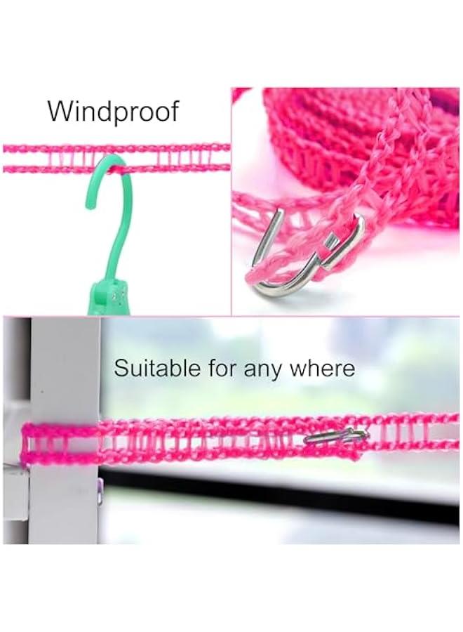 حبل غسيل نايلون مقاوم للرياح بطول 5 متر، حبل تجفيف ملابس محمول، تخييم وسفر واستخدام منزلي - Image 3