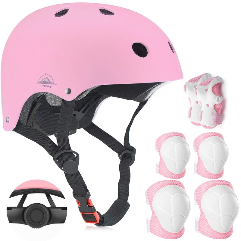 TCCVANAS Adjustable Kids Helmet with Knee Pad, Elbow Pads & Wrist Guards - Toddler Bike Helmets for Ages 3-5, 5-8, 8-14 Years - Perfect for Skating, Biking, Cycling, and Skateboard - for Boys and Girls - Image 1