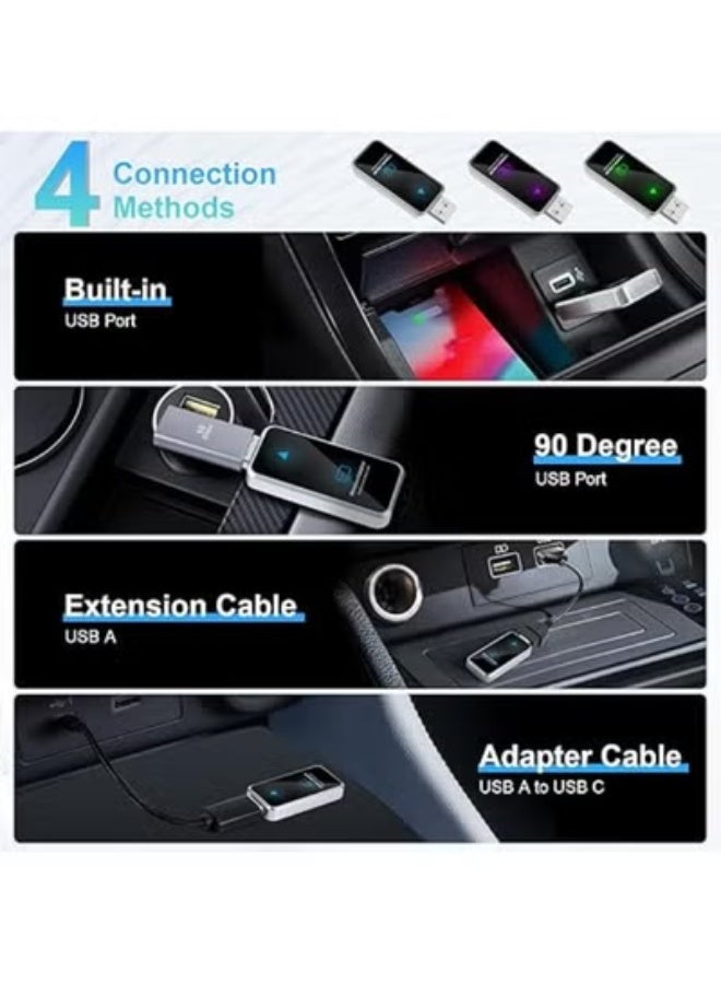 محول لاسلكي 4 في 1 (كاربلاي وأندرويد أوتو) - محول سلكي إلى لاسلكي مطور - سهل الاستخدام (Plug & Play) - متوافق مع سيارات موديل 2015 وأحدث - تصميم عملي وأنيق - Image 3