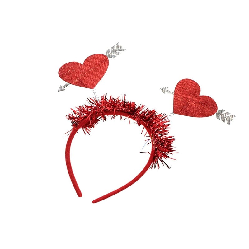 BinaryABC Love Heart Sequin HeadbandValentines Day Heart Head Boppers HeadbandsValentines Day Hair Accessories Party Supplies