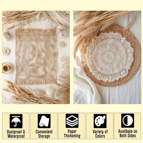 HomeArt Sheet 2 in 1 Product Photography Backdrop 3D Flat Lay Tabletop Double-Sided 20x29 Photo Background PVC Wrinkle Free for Small Products Food, Cosmetics Shoot (Combo 21) - Image 2