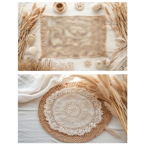 HomeArt Sheet 2 in 1 Product Photography Backdrop 3D Flat Lay Tabletop Double-Sided 20x29 Photo Background PVC Wrinkle Free for Small Products Food, Cosmetics Shoot (Combo 21) - Image 1