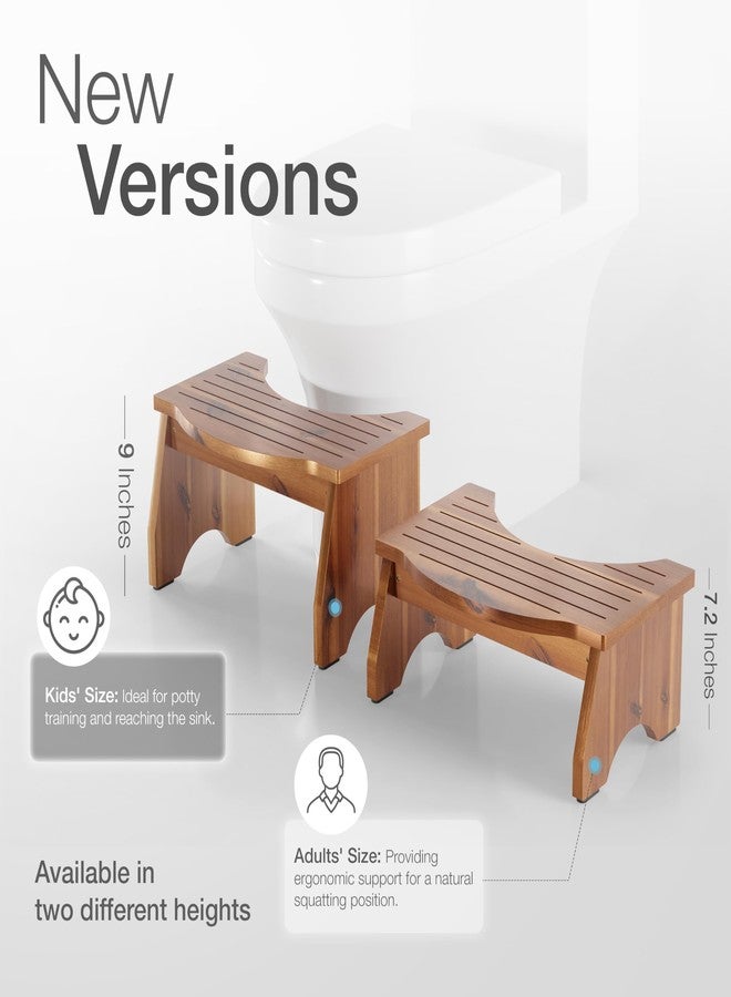 HOLANA Acacia Poop Stool for Bathroom Adults - 9" Squatting Toilet Stool for Kids - Pooping Stool Squat with Anti Slip Layer - Bathroom Stools for Sitting/Travel (Acacia, 17.5"x10"x9") - Image 4
