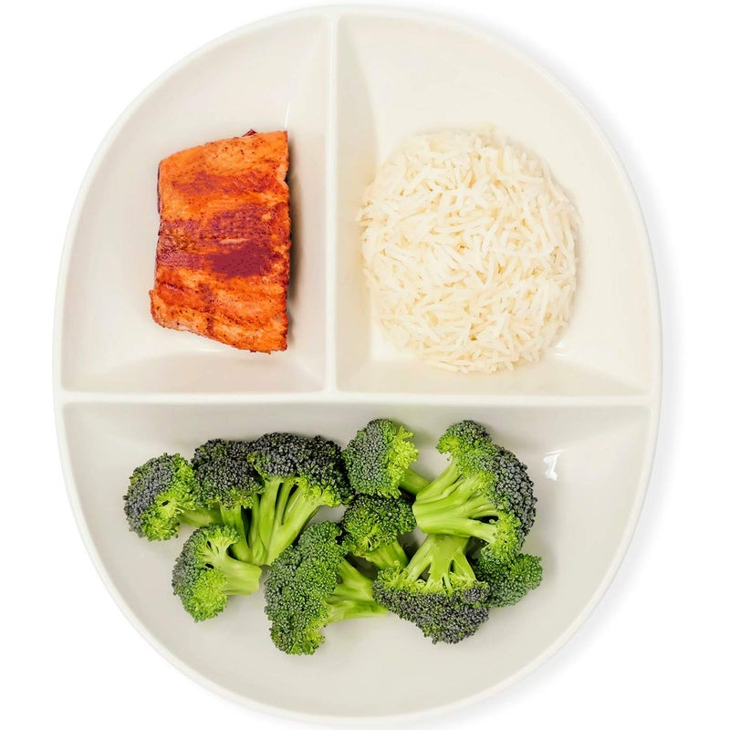 Uba Portion Control Plate PORCELAIN for Adults for Healthy Diet