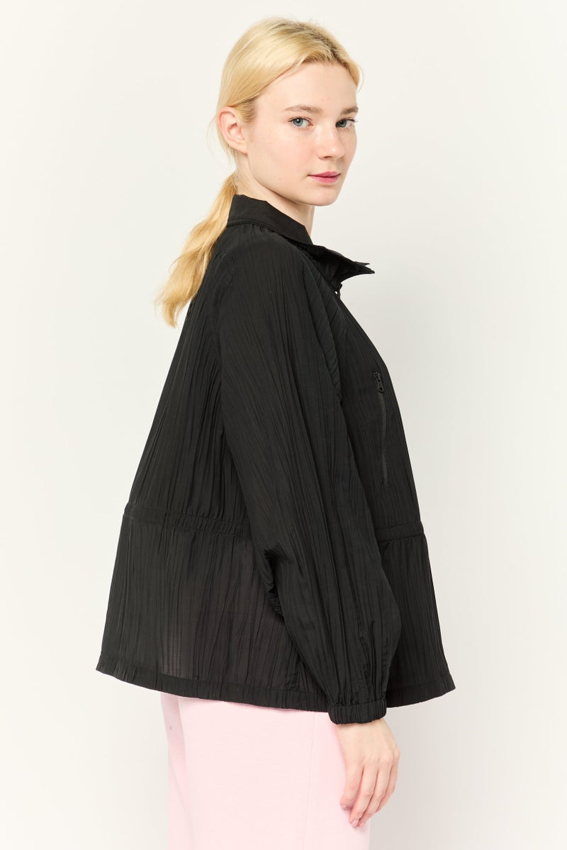 ESPRIT Women Pleated Jacket Shirt, Black  - Image 3