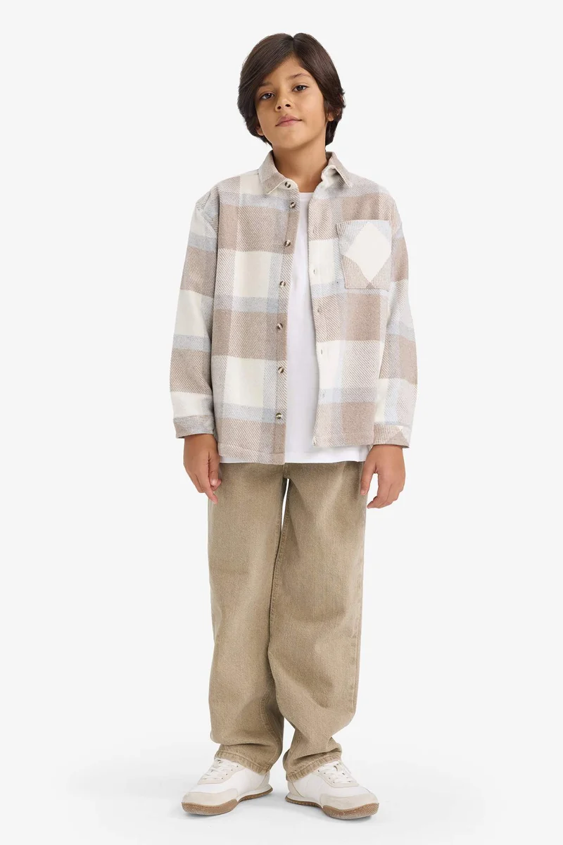 ديفاكتو Plaid Long Sleeve Shirt