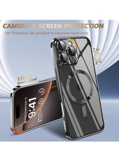 Houmt iPhone 16 Pro Case Cover with MagSafe Full Camera Lens Protector Fashionable Electroplated Magnetic Suction Full Covered Shockproof Phone Cover  for iPhone 16 Pro  - Image 3