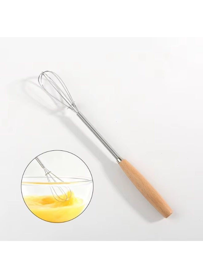 مضرب بيض يدوي صغير من فولاذ مقاوم للصدأ، مضرب لخفق الحليب والكريمة والزبدة، أداة مطبخ للمزج والتحريك والطبخ والخبز - Image 1