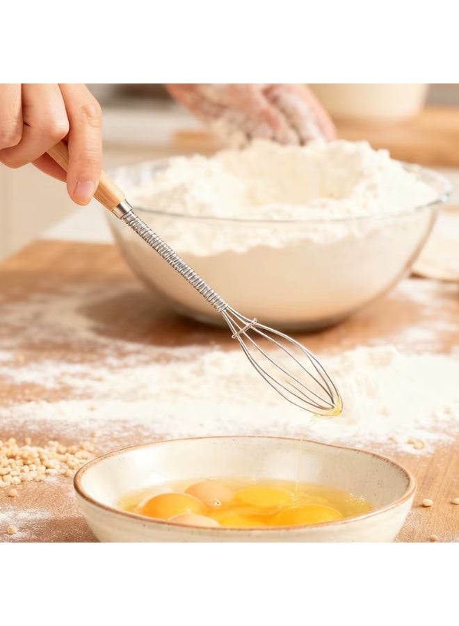 مضرب بيض يدوي صغير من فولاذ مقاوم للصدأ، مضرب لخفق الحليب والكريمة والزبدة، أداة مطبخ للمزج والتحريك والطبخ والخبز - Image 5