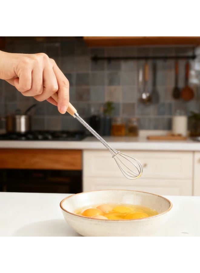 مضرب بيض يدوي صغير من فولاذ مقاوم للصدأ، مضرب لخفق الحليب والكريمة والزبدة، أداة مطبخ للمزج والتحريك والطبخ والخبز - Image 4