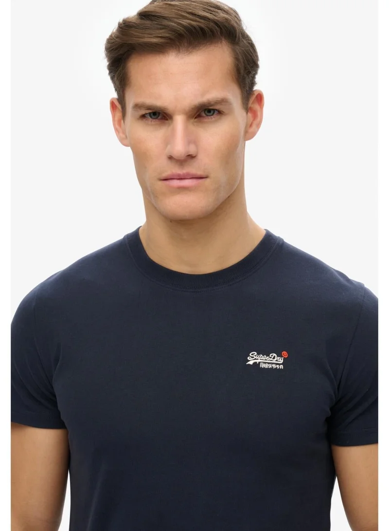 Superdry Eclipse Navy Essential Contrast Emb Tee for Men | Best Price UAE