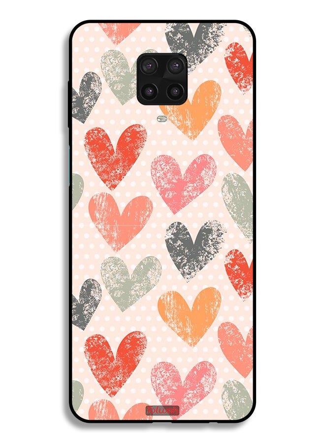 Tolwak Xiaomi Redmi Note 9 Pro Protective Case Cover Hearts Art - Image 2