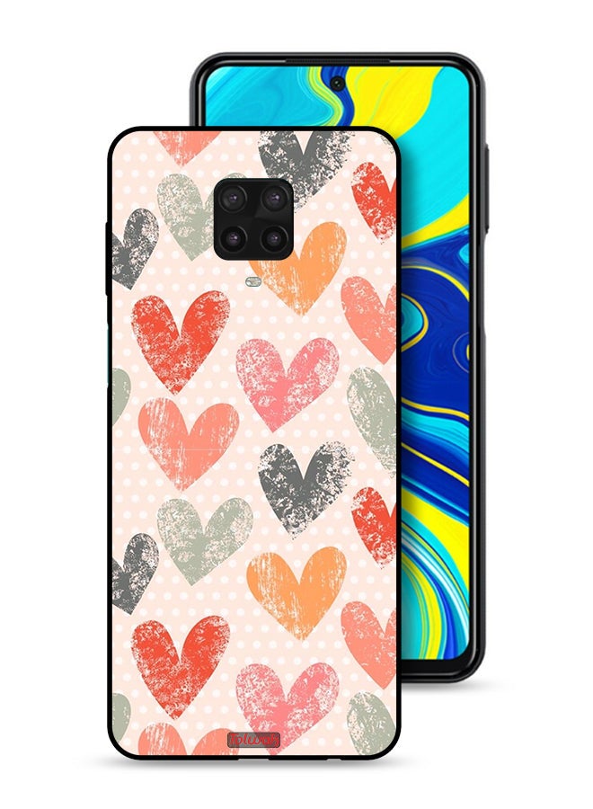 Tolwak Xiaomi Redmi Note 9 Pro Protective Case Cover Hearts Art - Image 1