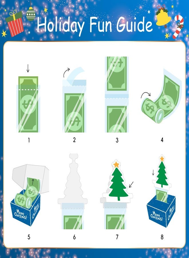 Linelglobal Christmas Money Box for Cash Gift Pull Out, Christmas Money Holder for Kids Adults - Blue - Image 3