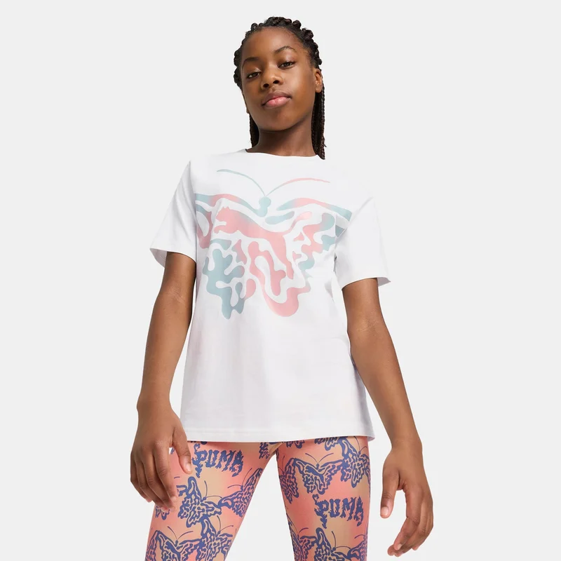 PUMA Kids' Butterfly Vibe Logo T-Shirt