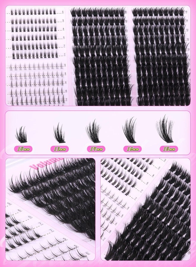 Boahankuke Lash Clusters with Bottom Lashes Fluffy Eyelash Clusters Fairy Individual Lashes 100D Wispy Cluster Eyelash Extensions D Curl Cluster Lashes Spiky Lash Extensions by Boahankuke - Image 5