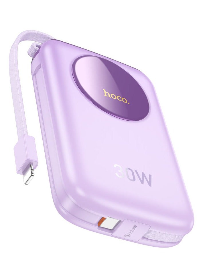 Hoco Q20 10000mAh 22.5W PD Mini Fast Charging Power Bank with Built in Cable Multicolor - Image 2