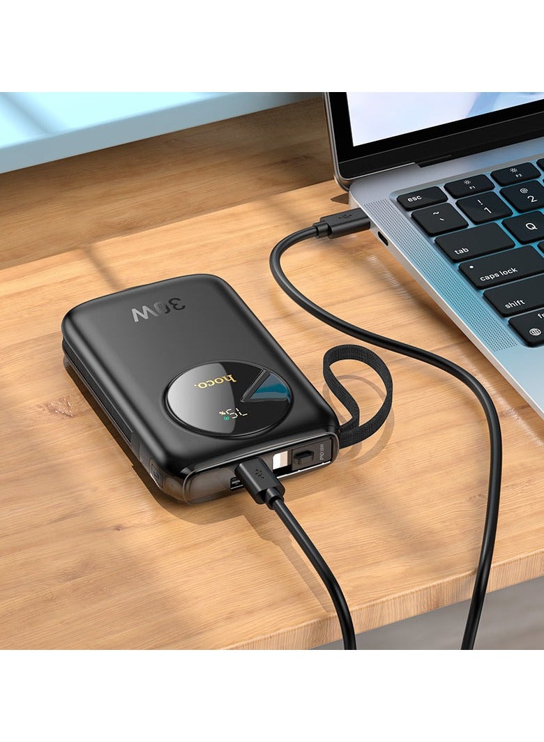 Hoco Q20 10000mAh 22.5W PD Mini Fast Charging Power Bank with Built in Cable Multicolor - Image 3