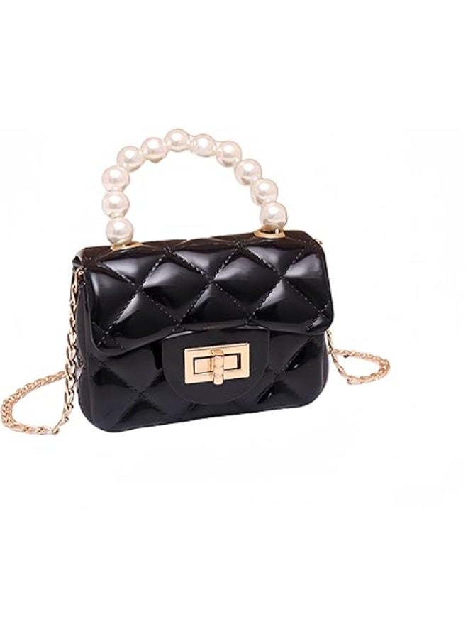 شنطة يد نسائية أنيقة بتصميم مبطّن وسلسلة كتف – حقيبة صغيرة بيد لؤلؤية للاستخدام اليومي والمناسبات