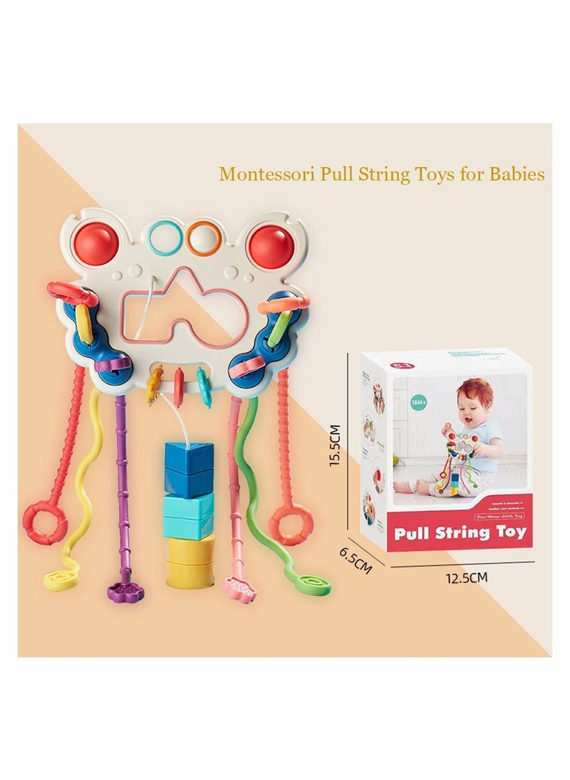 Y&D Montessori Pull String Toys for Babies, SYOSI 0-18 Months Baby Sensory Balls Toddler Travel Infant Toys, Teething Developmental Fine Motor Skills 1-3 Year Old (Crab)  - Image 4