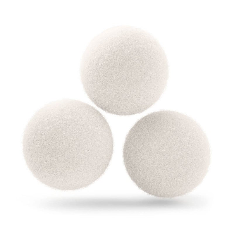 Cosy House Collection Wool Dryer Balls - Premium Reusable Natural Fabric Softener - Eco-Friendly, Saves on Time and Energy - Soften Clothes Naturally - Reusable for Up to 3 Years - White (Pack of 3) - Image 1