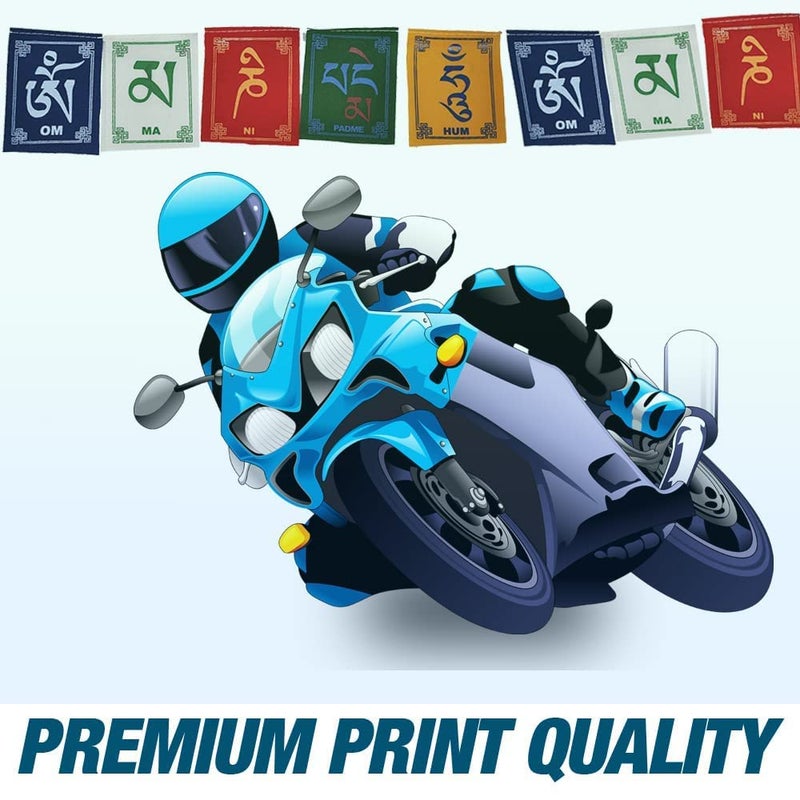 NRSON علم الصلاة البوذي التبتي ® / علم الصلاة متعدد الألوان من لاداخ / علم مانترا أوم ماني بادمي هوم / علم الصلاة التبتي للهيمالايا للدراجات النارية - Image 3