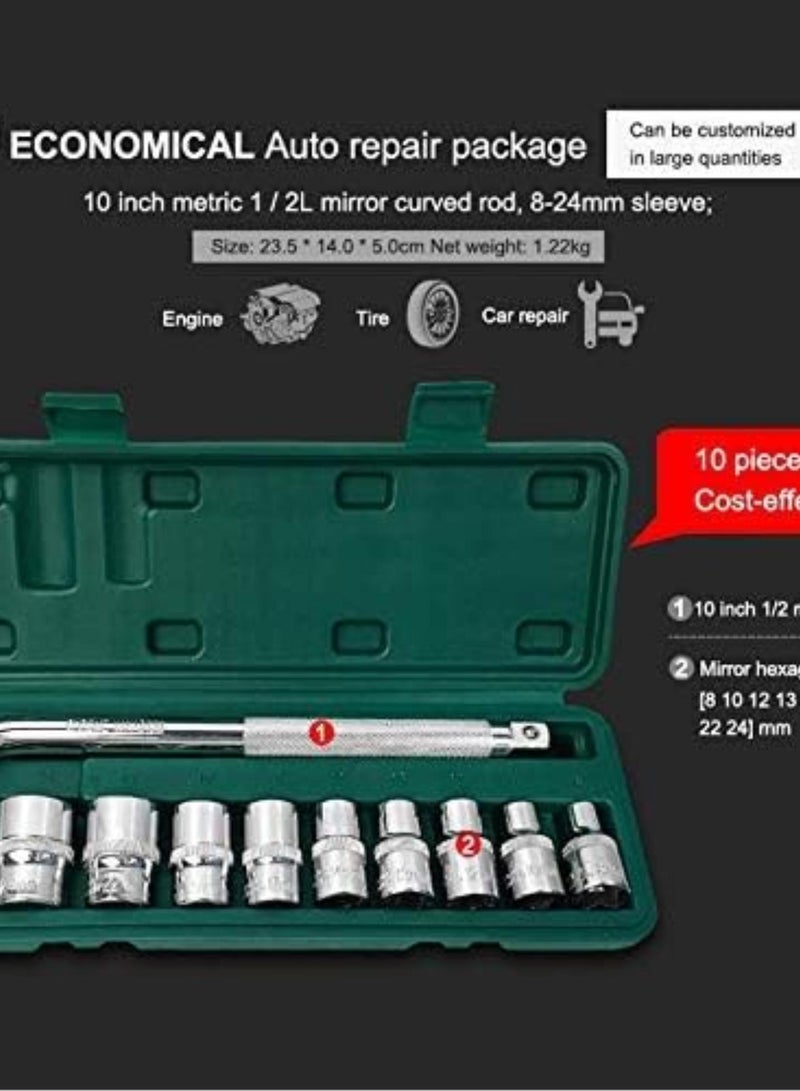 GGOOT Home Juego De Herramientas De Manivela De Trinquete De Reparación De La Llave De Torsión Del Coche Juego De Llaves De 10 Piezas En Combinación Hardware Tool Kits Tool Set Hand Tool Kit  - Image 2