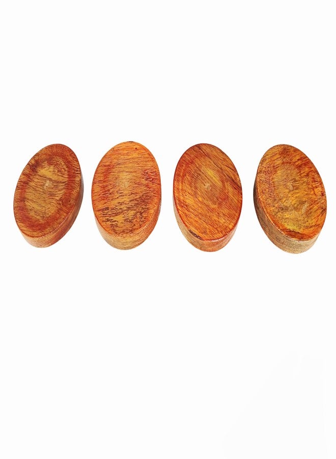 CUTINA Solid Wooden Round Coasters | Natural Wood Finish | 3 Inch Diameter x 0.5 Inch Thickness | Durable Drink Coasters for Table & Bar | Set of 4 - Image 1
