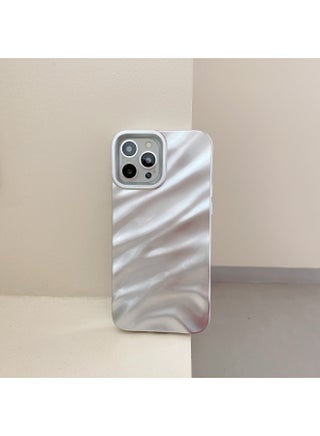 Three-dimensional Pleated Pattern For IPhone16pro Max Apple 15 Mobile Phone Case 14/13 Soft Case Niche High-end Feeling-Color:Wt Pleated Varnish Matte Silver-Applicable Model:13 (without Packaging) - pzsku/Z116CB73FF75E88A00AF6Z/45/1746212375/9e8ca4a4-8eed-4652-80ef-c30f215778a7
