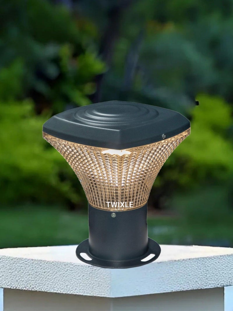 RBSK with Bulbs Metal and Glass Gate Light Waterproof Pillar Lamp for Outdoor Decor Garden Lighting Pole Mount Exterior Fixture for Home Entrance Patio Compound Boundary (OMAX) (Pack of 1) - Image 3