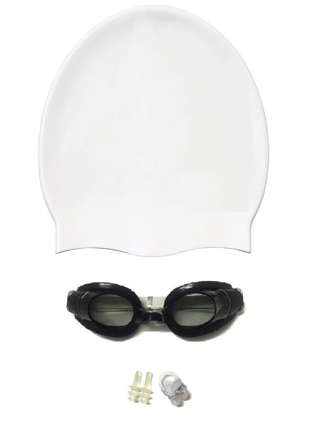 KAAS Complete Swimming Kit with Cap, Goggles and earplugs(White) - Image 3