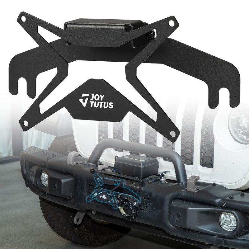 JOYTUTUS Universal Flip-Up License Plate Mount for 10" Hawse Fairlead, License Plate Holder Compatible with Pickup Truck Off-Road Car RV Bumper Winch Hawse Fairlead Front License Plate Bracket - Image 1