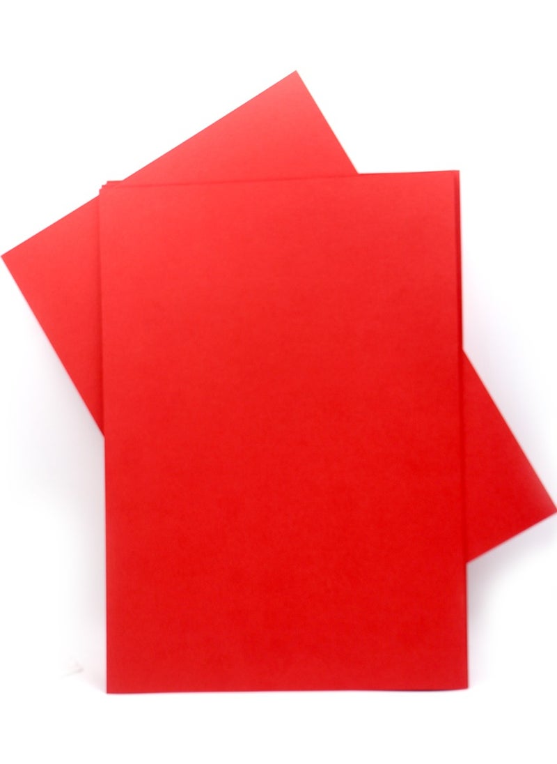 firstnock - Red Color Paper A4 250GSM 20 SheetsThick Bright Red Colored Paper,  for Art, Crafts, and Printing - Image 1