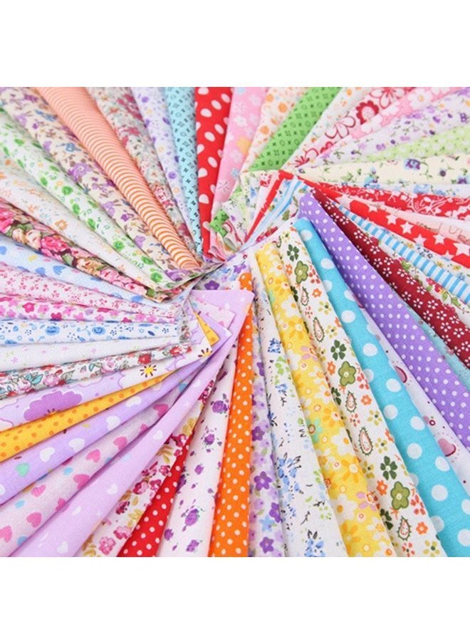 Y&D 100-Piece DIY Assorted Pattern Floral Printed Cotton Cloth Multicolour  - Image 1